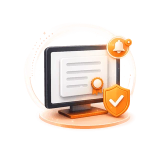 Illustration of a delivered registration certificate